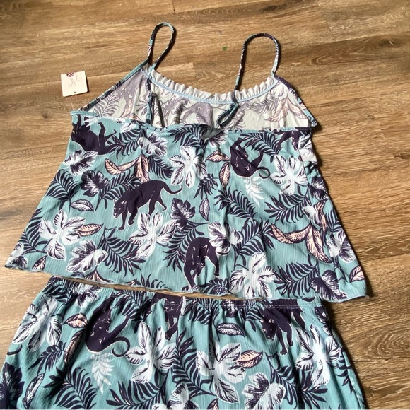 Secret Treasures Blue Leaf Print Pajama Set Women’s Size Large New - Picture 9 of 10